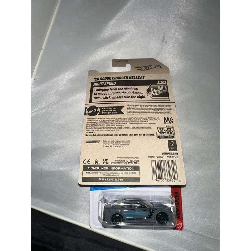Hot Wheels 20 Dodge Charger Hellcat Nightburnerz Gray Blue 134/250 Lot of 2